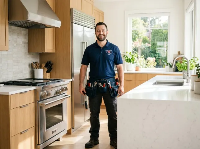 Appliance Repair Hero technician in a Bethany, LA kitchen after an appliance repair